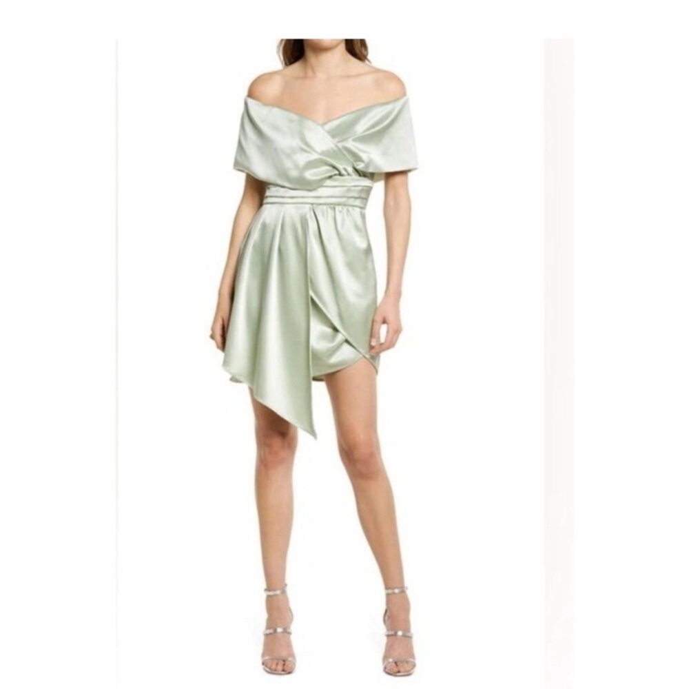 Lulus Off-Shoulder Satin Dress NWT